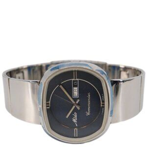 Mido  Commander 1970 Day Date Men's Stainless Steel Watch Blue Dial 41MM